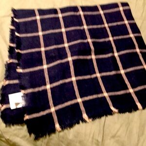 NWOT Madewell plaid bandana scarf white stripe 28x28”